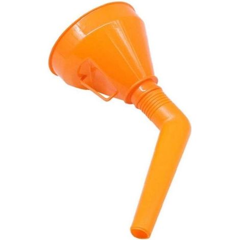 Essence Entonnoir Flexible Voiture Amovible Huile Entonnoir Essence avec Ravitaillement en Carburant Filtre en Polyéthylène Tuyaux Voiture De Remplissage De Carburant 13cm Orange