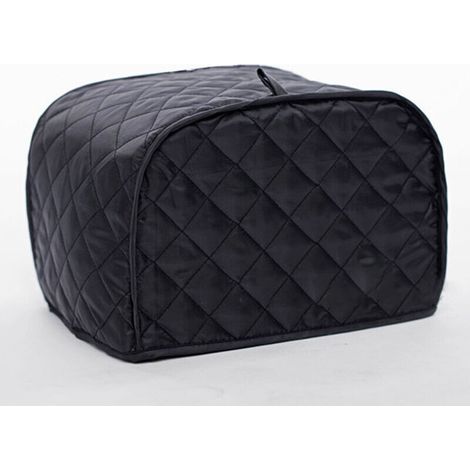Housse pour grille-pain à 4 tranches,- protection contre les traces de doigts et la graisse, lavable en machine, cadeau pour femme (noir, 30,5 x 27,9 x 21,6 cm) (1/5)