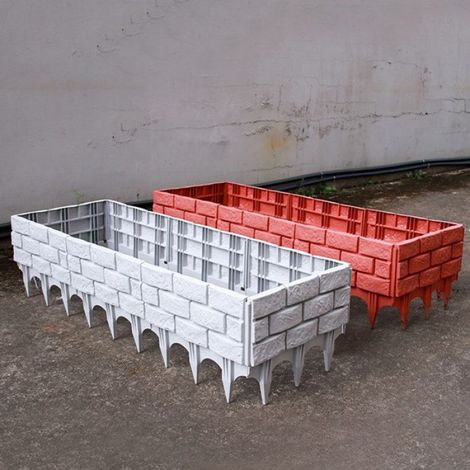 Bordure De Parterre De Fleurs - Plastique Gris Sable - Pour Jardin Allée Pelouse - 44x32x2 8 Cm - 1 Pièce (1/5)