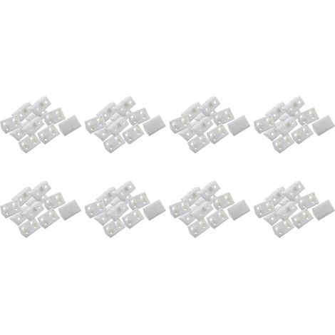 Fixations pour meubles, équerres d'angle, supports d'angle, blancs, 80 pièces (1/5)