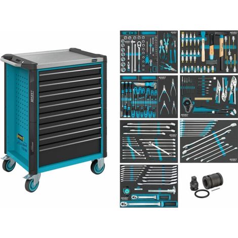 Servante d’atelier servante d'atelier Assistent Hazet 179NX-8/206, tiroir plat: 8 x 81 x 522 x 398 mm, nombre d'outils : 206 (1/5)