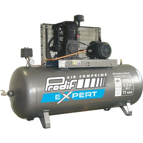 DRAKKAR EQUIPEMENT - Compresseur fixe à courroie 270L 11 bar 5,5CV tête bi-étagé 400V - 11255