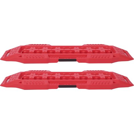 2 Tapis de Désensablage Universels, Rampes de Récupération 4x4, Échelle à Pneus Rouge, Neige Boue Sable, Lot de 2 (1/5)