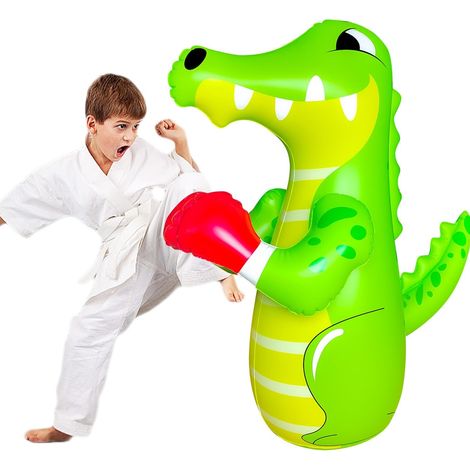 Sac de frappe pour enfants, sac de boxe sur pied pour enfants, tétine gonflable, sac de frappe dinosaure gonflable, sac de boxe anti-stress pour enfants