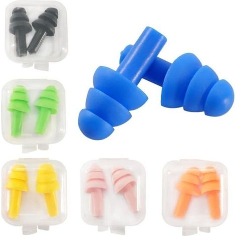12 tappi auricolari morbidi antirumore con custodia, tappi auricolari in silicone riutilizzabili per dormire e viaggiare