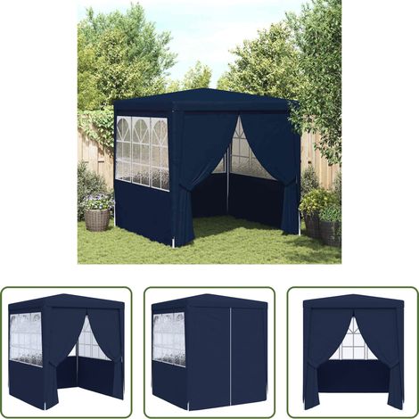 vidaXL Chapiteau de jardin - Tente de réception avec parois latérales 2,5x2,5 m Bleu 90 g/m² (1/5)