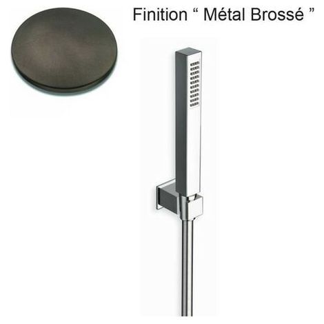 KIT SUPPORT CARRE + DOUCHETTE CARRE METAL BROSSE - CRISTINA ONDYNA PD64677 (1/3)