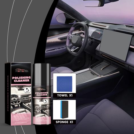 Autoinnenraumpolitur, Pflege der Autoinnenausstattung, Lederpflege, Fleckenschutz – 100 ml 1 + Handtuch 1 + Schwamm 1 -- BIEMMEDUE (1/5)