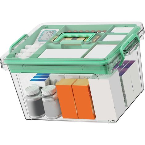 Trousse de premiers secours portable multicouche grande capacité avec poignée pour la maison, les voyages et le bureau (1/4)