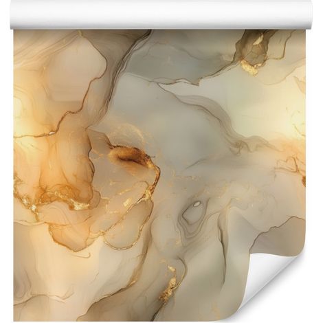 Tapete „Tinte“ in Beige, Gold, Creme und Braun für Wohn- und Schlafzimmer, 50 x 1000 cm (1/5)
