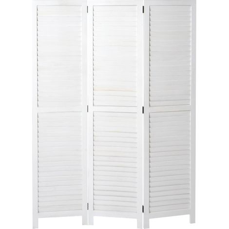 Paravento divisorio 3 pannelli aspetto vintage bianco 170 x 120 cm 040008028