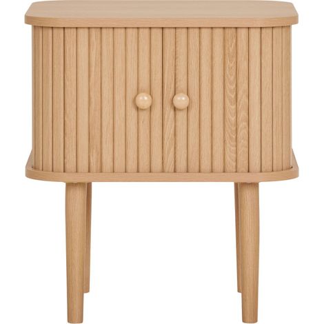 Table de chevet 2 portes coulissantes en bois - Bois clair - Nikko (1/5)