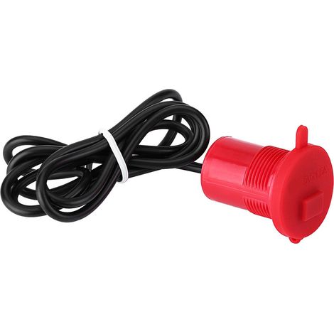 Chargeur Moto Universel Prise USB Étanche pour Téléphone Alimentation Rouge (1/3)