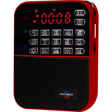 (Rouge) Radio Bluetooth de poche avec super basses, multifonctionnelle, batterie de 2000 mAh.