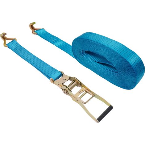 Correas de sujeción, capacidad de carga de 5 toneladas, 10 m de longitud, 5 cm de ancho, material poliéster y acero, 10 unidades. (1/5)