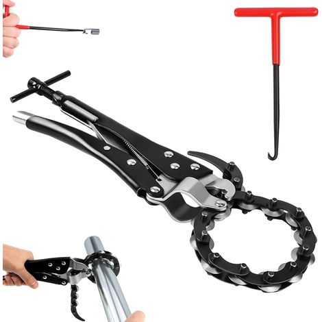 Séparateur de chaîne d'échappement avec crochet à ressort d'échappement pour couper les tuyaux d'échappement et tuyaux d'échappement pour cuivre, PVC, aluminium (1/5)