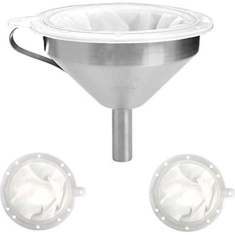5-Zoll-Küchentrichter aus Edelstahl, 200/400-Mesh-Filter, für Flüssigkeiten, Öle, Säfte, Wein, Marmeladen (1/5)