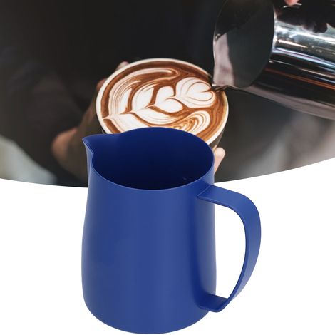 Pichet à café en acier inoxydable avec mousseur à lait et bec verseur anti-goutte pour la cuisine (600 ml) (1/5)