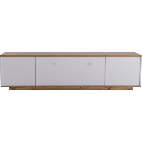 Mobile TV moderno 180 cm bianco con effetto legno, MDF MODENUIT (1/5)