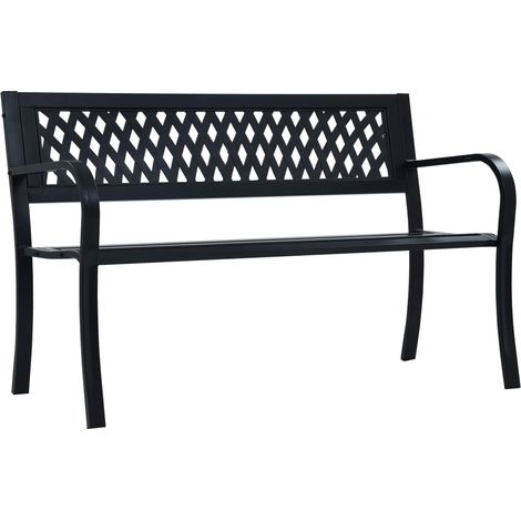Gartenbank 125 cm Schwarz Stahl