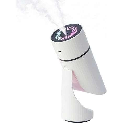 Mini humidificateur, humidificateur rechargeable pour chien, portable, silencieux, avec brume réglable, pour bureau, voiture, maison, mini personnel blanc (1/4)
