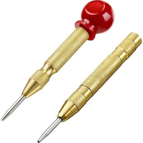 Outil De PoinçOn Central PoinçOn Automatique MéTal Center Punch Outil De Forage Automatique RéGlable Impact RéGlable Outil Pour Bois,MéTal,Plastique,PoinçOn PoinçOn Avec Couvercle Tampon,2 PièCes (1/5)