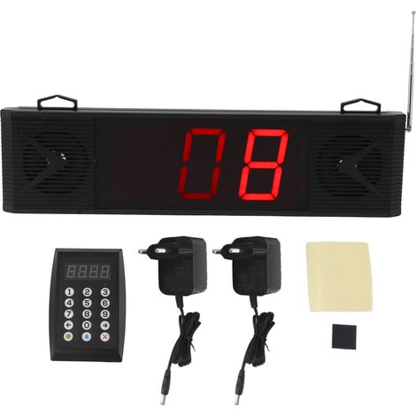 Système d'appel avec haut-parleur, écran, affichage à 3 chiffres, utilisation simple, prise de numéro, prise UE 100-240 V (1/5)