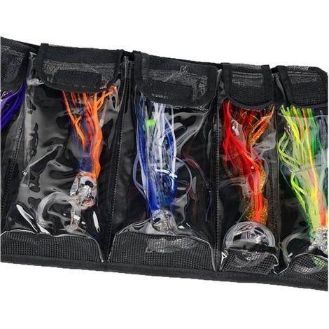 Sac à appâts de pêche en PVC, 5 compartiments transparent pliable et portable pour souples (1/5)