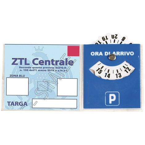 Porta certificato con disco orario in PVC (1/2)