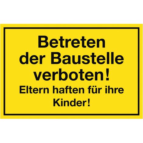 Conmetall Hinweisschild Betreten der Baustelle verboten 25 x 15 cm