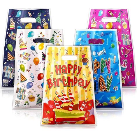 Children's birthday party bags, 50-pack of candy bags, gift bags for children's birthdays, babies, girls and boys, party supplies (1/5)