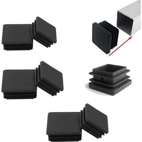 Stück Lamellenstopfen für 75 x 75 mm Vierkantrohre, Kunststoff-Endkappen für Trampolin-Möbelbeine (Schwarz) (1/5)