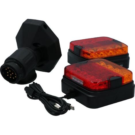 Feux Arriere Remorque Magnetique Bluetooth Led Avec Prise 7 Broches