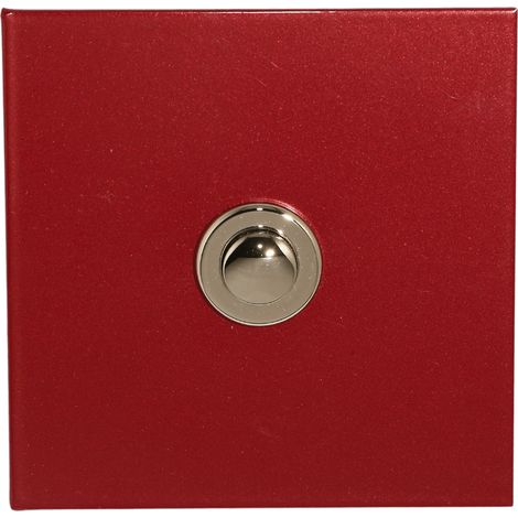 Sonnette filaire carré acier rouge fixation murale