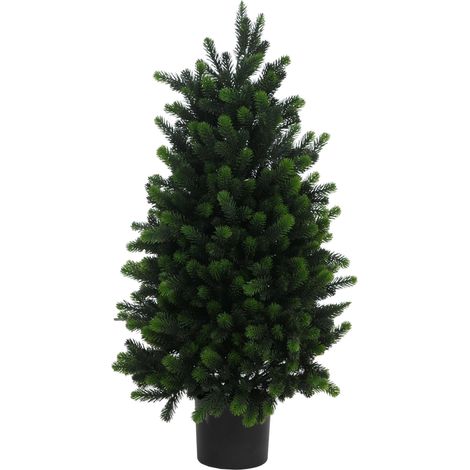 Árbol de Navidad HHG-116, árbol decorativo, árbol artificial, planta artificial, abeto artificial, para exterior, de polietileno, 90 cm (1/5)