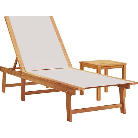 Maison Exclusive - Sonnenliege mit Tisch Grau Massivholz Akazie u
