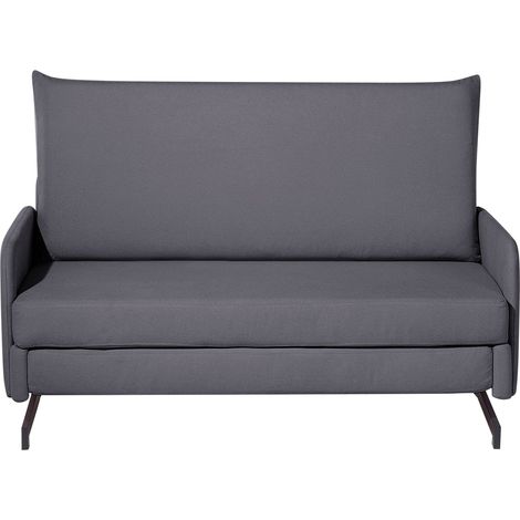 Sofá cama tapizado en tela gris 2 plazas sala de estar moderna Belfast