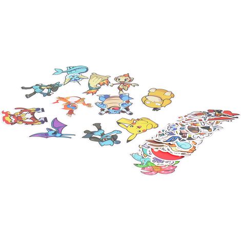 Lot de 50 stickers dessin animé, couleurs variées, autocollants universels pour voiture, cahier, sac à dos, trottinette, valise (1/5)