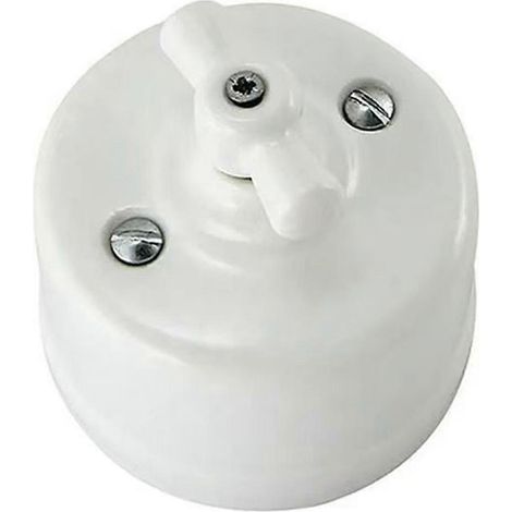 Interrupteur rotatif rétro en porcelaine blanche, 220 V, pour la décoration intérieure. (1/5)