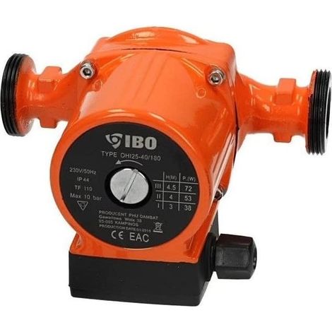 Pompe circulatoire chauffage 25-40 180 PRO – Filetage plomberie 1" – Entraxe 180mm – Classe d'isolation H – Indice IP41 – IBO