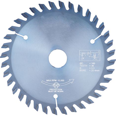 Disque de scie en acier trempé 36 dents, lame de coupe précise haute efficacité pour menuiserie 36T-160-25.4 (1/5)