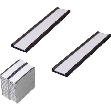 Lot de 30 porte-étiquettes magnétiques avec protections en plastique transparent pour étagères métalliques, étiquettes magnétiques (1/5)