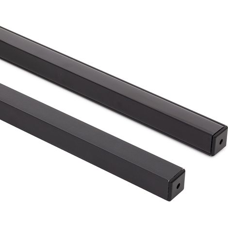 Profilé Aluminium Angle Triangulaire 2m pour Ruban LED jusqu'à 10mm Noir 2 m Noir translucide (1/4)
