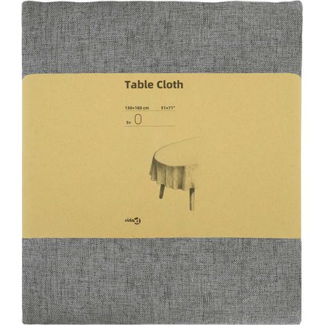 Tela para Mesa 5 uds. Gris Claro 130 x 180 cm Ovalado vidaXL