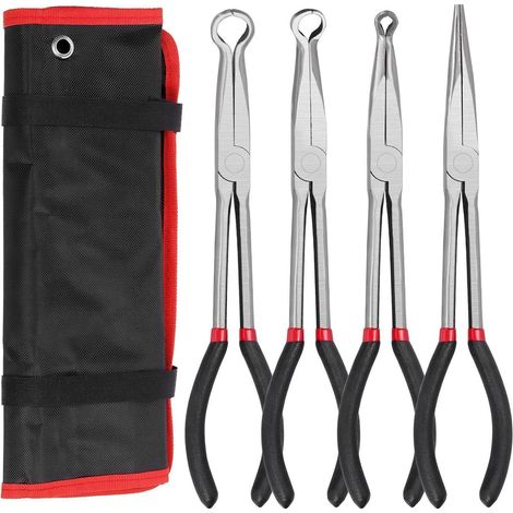 Schlauchgreifer-Set 4-tlg 28 cm Reichweite Nadelnasenzange (1/5)