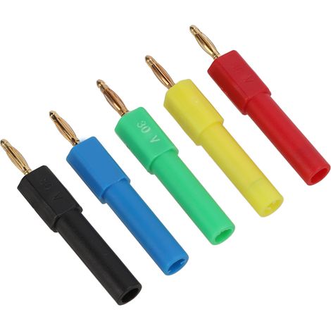 5Pcs Adaptateur Fiche Banane Mâle vers Femelle 2mm à 4mm, Laiton PA, Connecteur Banane pour Automobile (1/5)