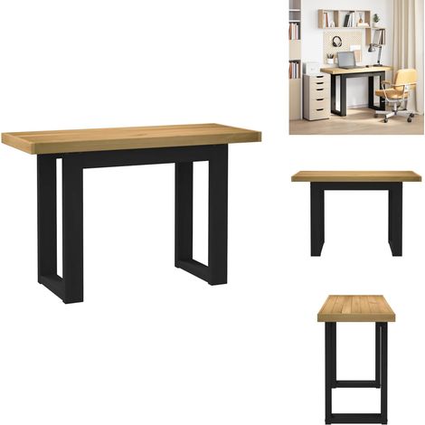 Bureau NOAIN pieds en forme de U 120x50x75 cm bois massif pin - Bureau - Bureaux - Bureau D'écriture - Bureau D'étude (1/5)