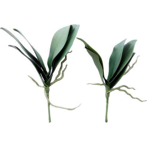 2pièces Artificielles Phalaenopsis Réalistes avec Racines Décoration Intérieure Tropicale de Grand et Petit Ornement Naturel pour Maison et Boutique (1/5)
