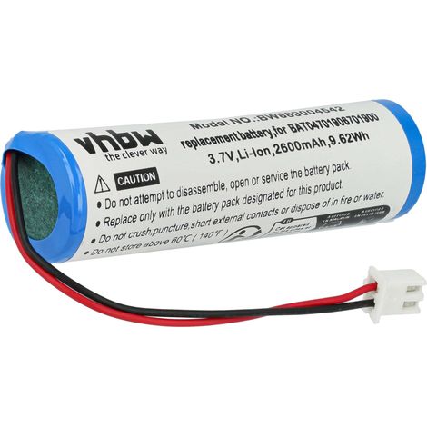 vhbw Battery compatible with Zafferano Pina, LD1650BFA, Push-Up, LD1050N3 Table Light, Reading Lamp, Night Light (2600 mAh, 3.7 V, Li-Ion)