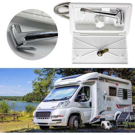 Kit de douche extérieure pour camping-car, boîte de douche avec interrupteur eau chaude/eau, kit pour bateau ou camping-car (1/5)